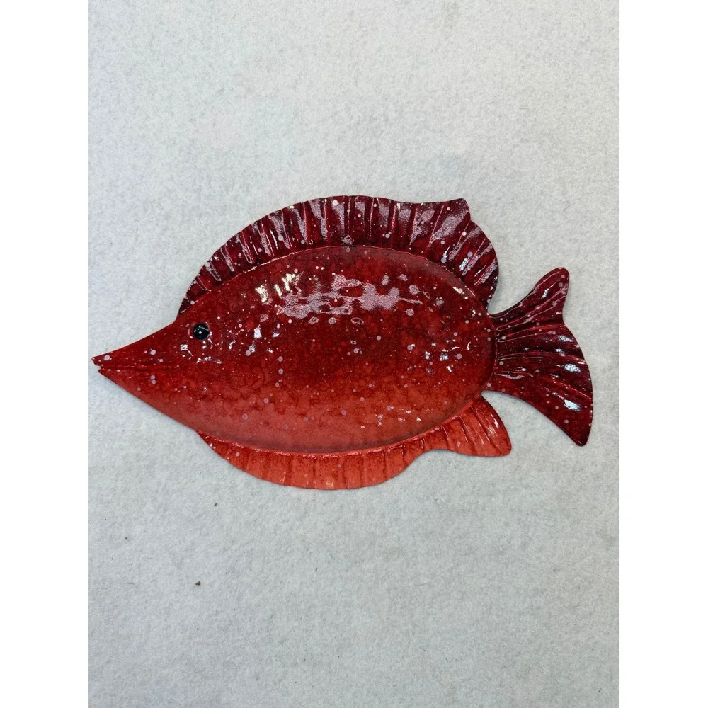 Set of 4 Colorful Metal Tropical Fish Wall Art 10.5in Coastal Nautical Decor